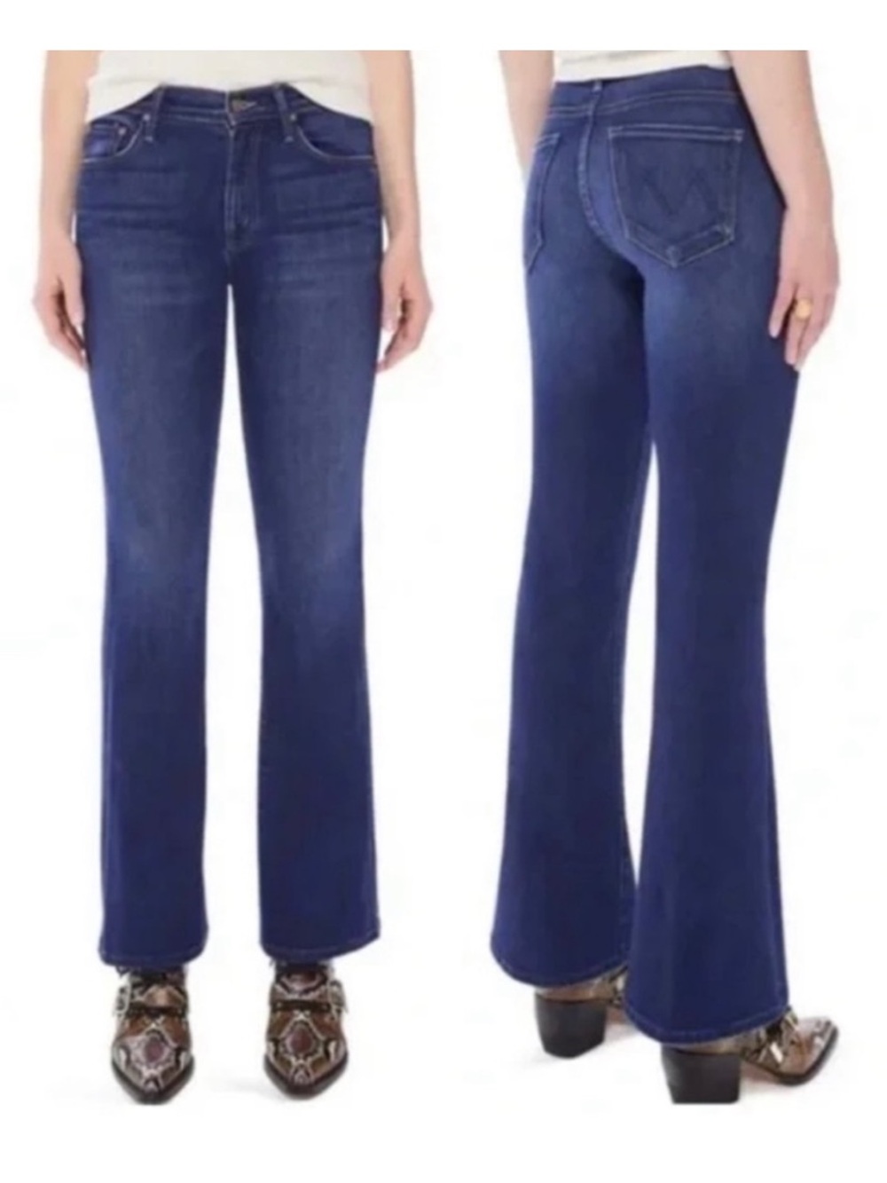 MOTHER The Weekender Flare Jeans in Sweet Lime Size 29